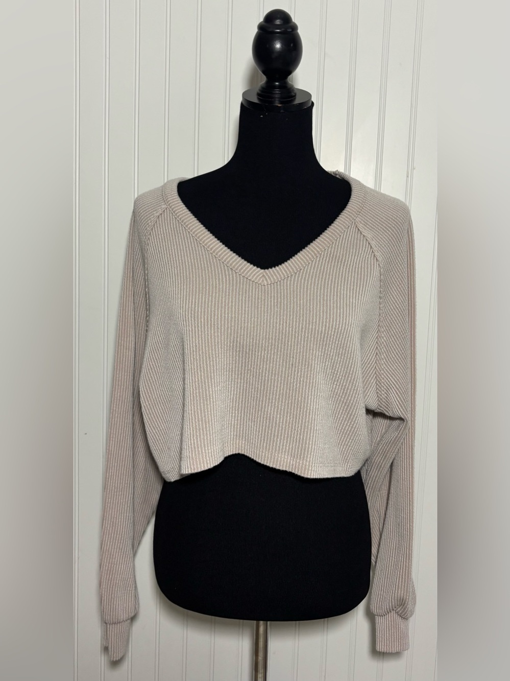 Altar’d State Ribbed Crop Shirt Size XS Cottagecore Coquette Earthy Cozy Lounge